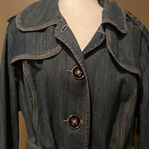 CJ Banks Denim Jean Jacket Size 1X Plus Size - Picture 4 of 12